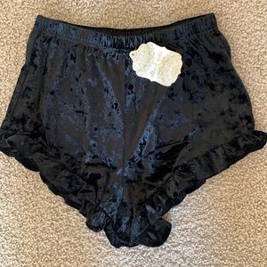 Altard State Velvet Ruffled Shorts